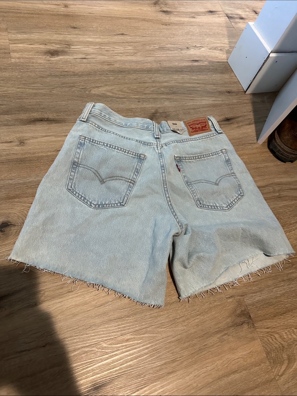 Levi's Light Blue High-Rise Cutoff Denim Shorts. 94 baggy style.